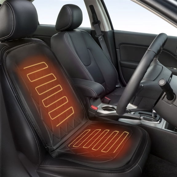 Heated Car Seat Cover, 12V Fast Heating Cushion with 2 Temperature Settings, Anti-Slip Heated Seat Pad for Winter Driving