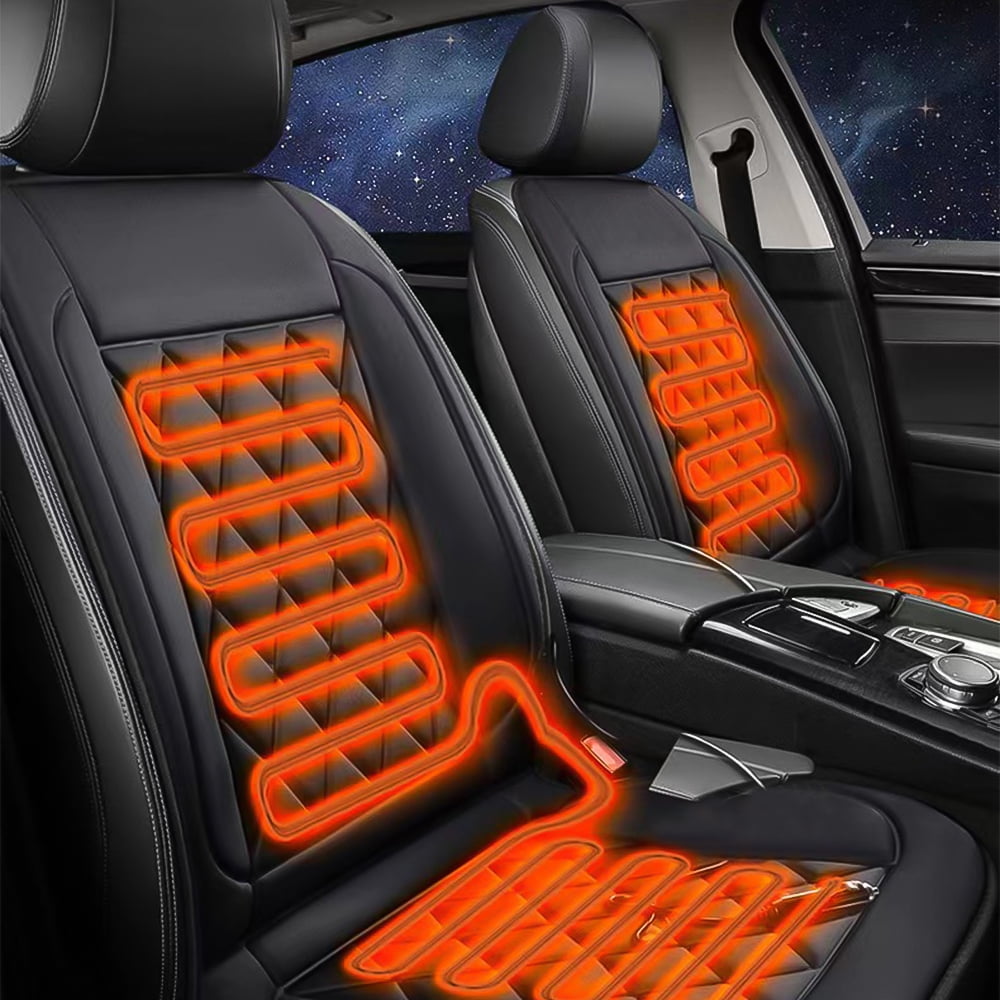 Heated Car Seat Cover Fit Cold Weather and Winter Driving, Universal