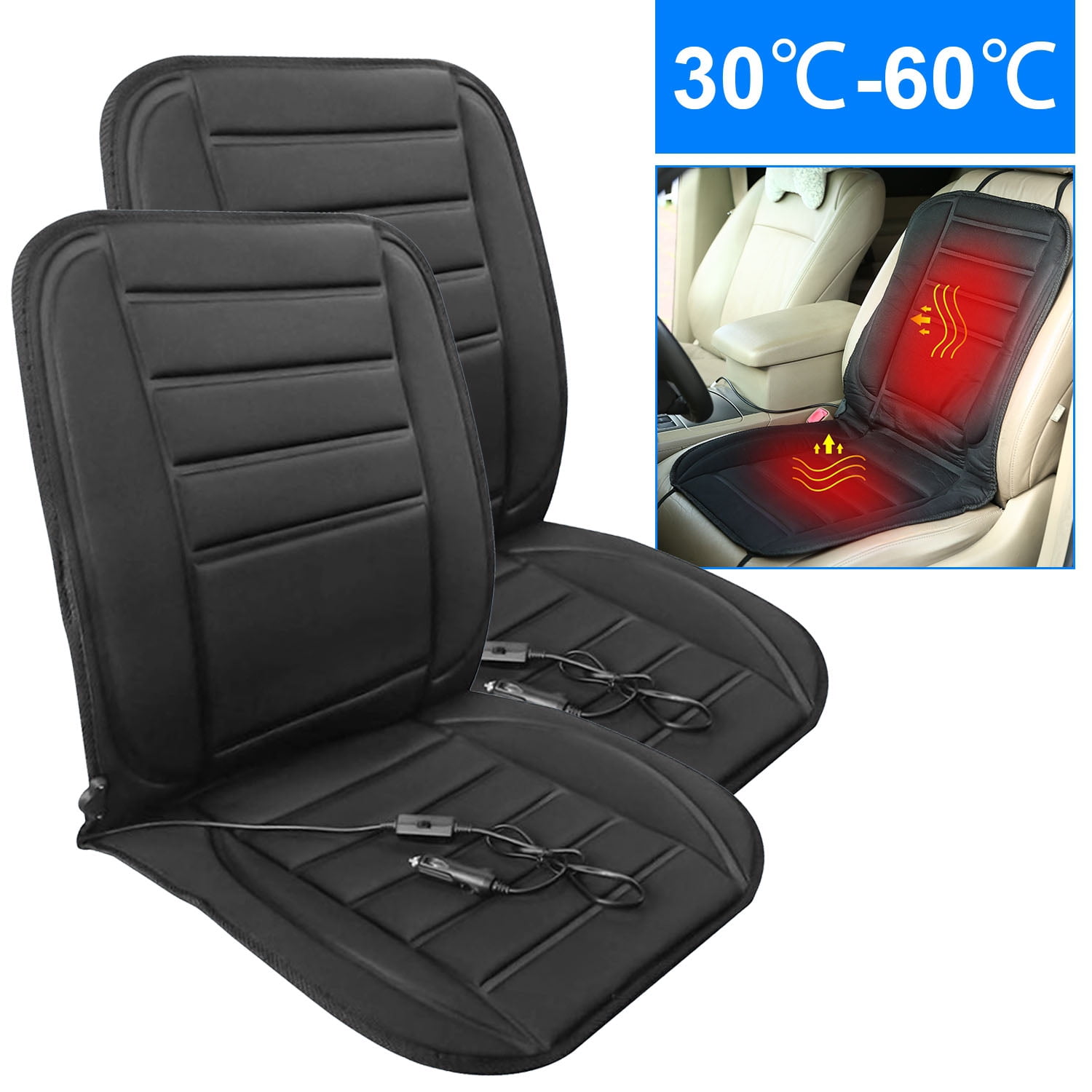 1PCS Car Heated Seat Cushion Hot Cover 12v Heater Warmer Pad Auto  Accessories