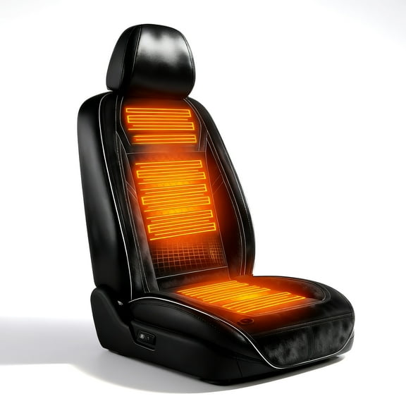 Heated Car Seat Cushion - 30s Rapid Heating Car Seat Heater, Car Seat Warmer with 3-Temp Settings, Universal 12V/24V Heated Car Seat Cover for Truck SUV Van RV, Overheat Protection