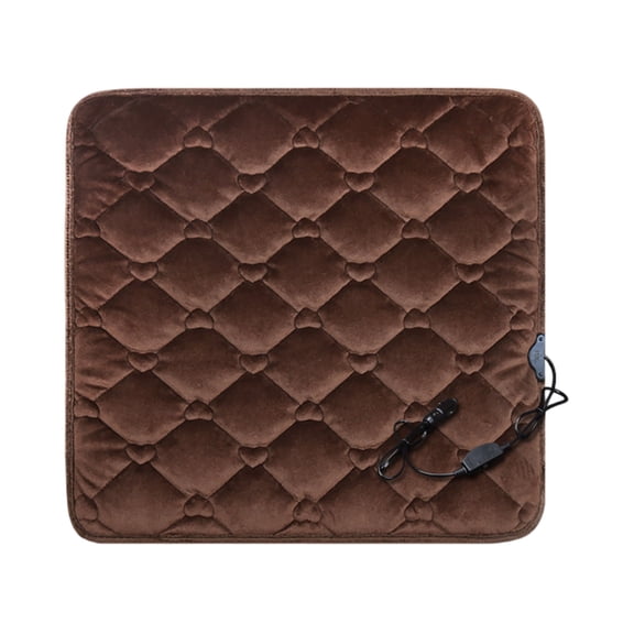 Heated Car Seat Cushion Cover - Soft Plush Front Seat Cover for Car, Truck, SUV, Office Chair, Wheelchair | Adjustable Straps & Anti- Bottom | Comfortable for Winter Useâ (Coffee)