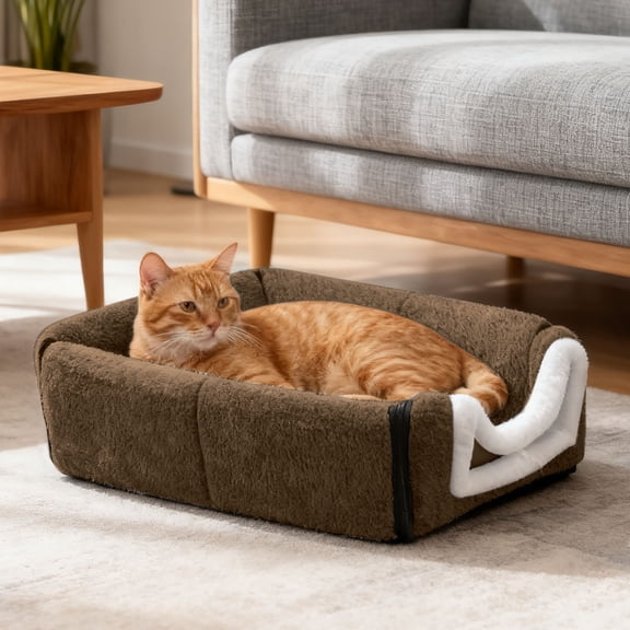 Heated Cat Bed Cat Bed Detachable Semi Enclosed Cat Bed With Arched Roof And Temperature Control Suitable For Small And Medium Sized Cat Breeds Suitable For Winter Home Travel