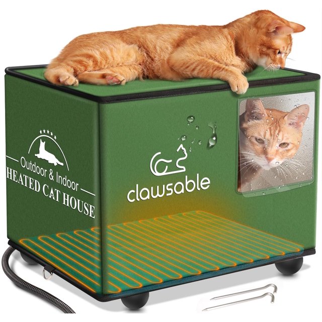 Heated Cat House for Outdoor Cats in Winter, Extremely Waterproof