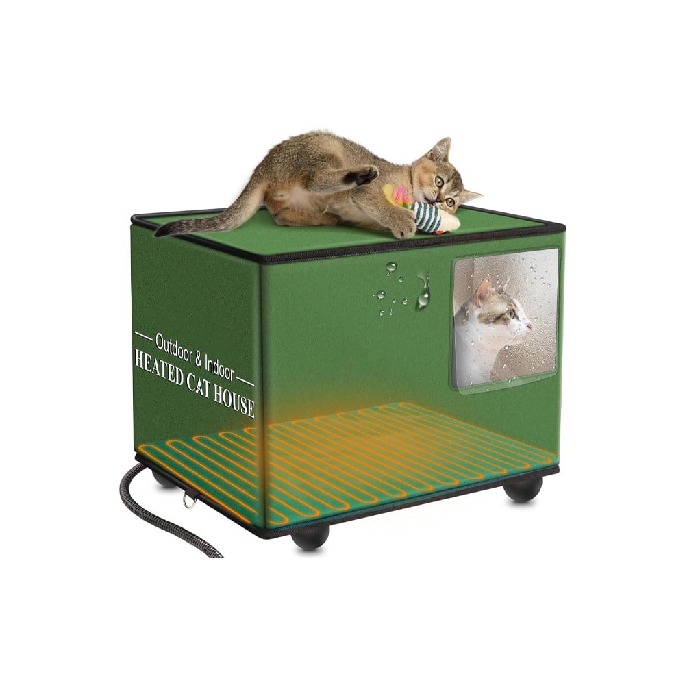 Heated Cat House for Outdoor Cats in Winter, Highly Insulated
