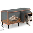 thumbnail image 1 of Heated Cat House for Outdoor Winter Use, Weatherproof and Waterproof Insulated Shelter, with Safe Heating Pad and Escape Door for Feral, Barn and Outdoor Cats, 1 of 7