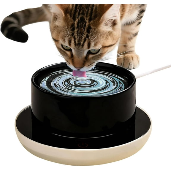 Heated Cat Water Bowl,Thermostatic Puppy Dish | Dog Food Warmer Bowl - for Cold Weather Garage Barn Patio Kennel Cattery Living Room Bedroom Pet Parents Veterinarians Bunny