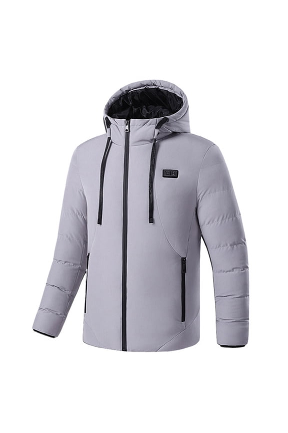 Heated Coats for Men Women Winter Electric Heated Coat with USB Powered11 Heating Zones (Grey L)