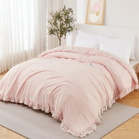 Heated Comforter Blanket 90*104 inch, Ruffle Electric Quilt with Wireless LCD Controller, Fast Heating & Overheat Protection, ETL Certified, Machine Washable