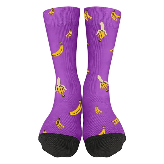 Heated Competitive Banana Socks, Cute Unisex Crew Socks, Soft and Cozy Design for All-Day Wear, Perfect for Casual Outings, Ideal for Men and Women