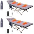 thumbnail image 1 of Heated Cot With Battery, Heated Camping Cots, Camping Cots with Mattress, for Adults, Folding Cot, with Pillow, Carry Bag & Storage Pocket, Extra Wide Sturdy, Holds Up to 500 Lbs (2 Pack, Grey), 1 of 15