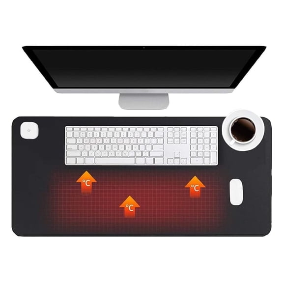 Heated Desk Pad - Electric Warming Mouse Pad, 3 Temp Settings, Auto-Off, 31.5x13 inch, Winter Office & Gaming