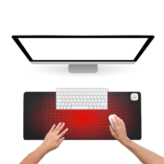 Heated Mouse Pad, Oversized Large Mouse Pad with Warmers for Office, Gamers, Content Creators, and Vloggers, Fast Heating in 15 Seconds, 3 Heat Levels, Black, Spill-Proof