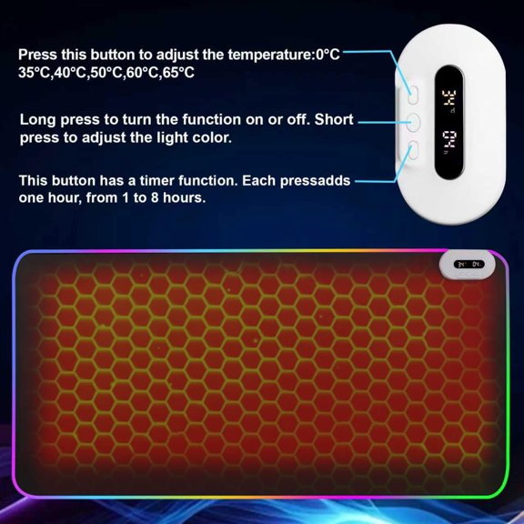 Heated Desk Pad with 6-Level Temp Control & 8-Hour Auto Shut-Off