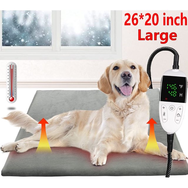 Heated Dog Bed,26x20 inch Dog Heating Pad for Cats Bed Outdoor,Pet