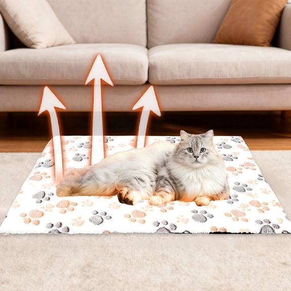 Heated Dog Bed Mat, Self-warming Cat Pad, Modern Sleek Design, Comfortable Warmth for Pets, Pet Heating Pad, Indoor Outdoor Cat Warmth, Large Heated Surface, Durable Fabric Construction,