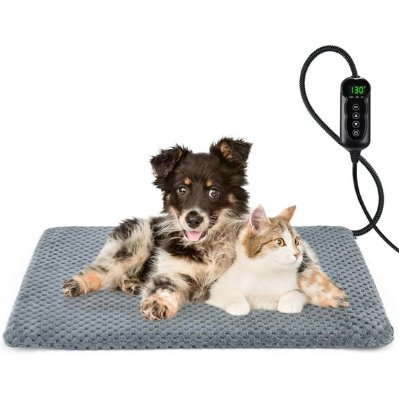 Heated Dog Bed, Waterproof Adjustable Temperature Dog Cat Heating Pad with Timer, Indoor Pet Heating Pad for Cats Dogs Electric Pads for Dogs Cats, Pet Heated Pad