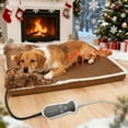 thumbnail image 1 of Heated Dog Bed for All Seasons, 3-in-1 Pet Sofa with Heating Pad, Cat House & Crate Bed, Removable Pad, US Plug, 1 of 13