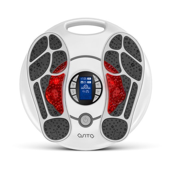 Heated EMS Foot Stimulator and Body Recovery Device, 2-in-1 Circulation Machine with 4 Pads and Remote Control, Perfect Physical Wellness Gift for Seniors and Parents