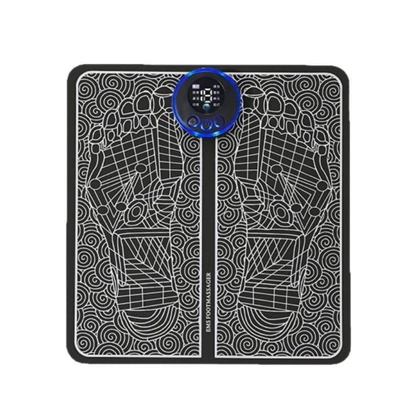 Heated EMS Foot Stimulator Mat with Large Screen Remote, Rechargeable Leg Wellness Device for Seniors and Parents, 19 Intensities and 8 Massage Patterns, Luxury Physical Health Gift