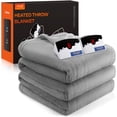thumbnail image 1 of Heated Electric Blanket Queen Size 84"x90" – 10 Heat Levels, 10-Hour Auto Shut-Off, Dual Controllers, Soft Flannel, Overheat Protection, ETL & FCC Certified, Machine Washable, 1 of 9