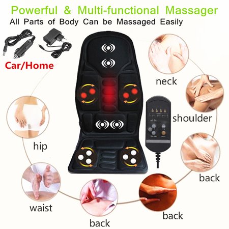 Heated Electric Car Back Neck Lumbar Full Body Massage Massager Seat Cushion Pad Full Back Neck Pain Relief Electric Body Massager