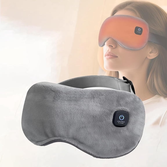 DREAMSOME Heated Eye Mask, Sleep Mask with 3 Heat Levels, Cordless Eye Massager Warm Eye Compress, Washable Sleep Eye Mask for Travel Home Use, Grey