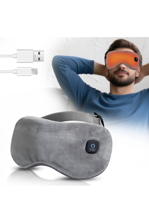 Heated Eye Mask, Cordless Warm Eye Compress for Dry Eyes, Eye Relief, Improved Sleep, Rechargeable, Washable Cover Eye Heating pad, Electric Warm Eye Mask for Airplane Sleeping for Travel