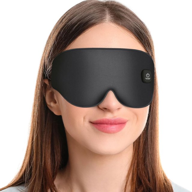 Heated Eye Mask for Dry Eyes Cordless, Warm Eye Compress Silk Eye Mask