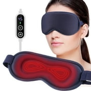 Heated Eye Mask, Warm Eye Compress Mask with Vibration Massage, USB Electric Eye Heating Pad with Temperature & Timer Control, Eye Mask for Fade Black Eye Tired Eyes Puffy Eyes