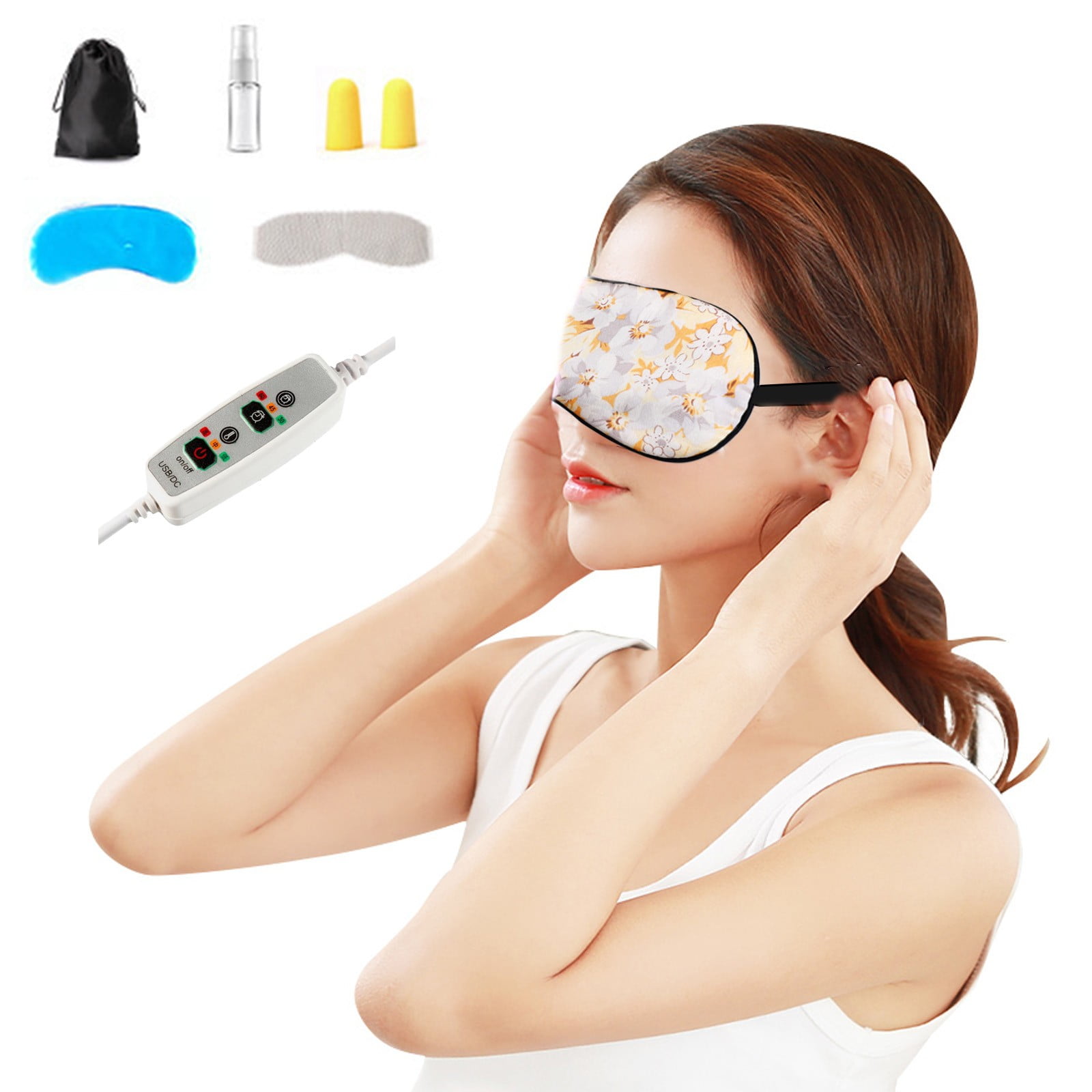 Heated Eye Mask, Warm Eye Compress Mask for Dry Eyes, USB Electric Eye