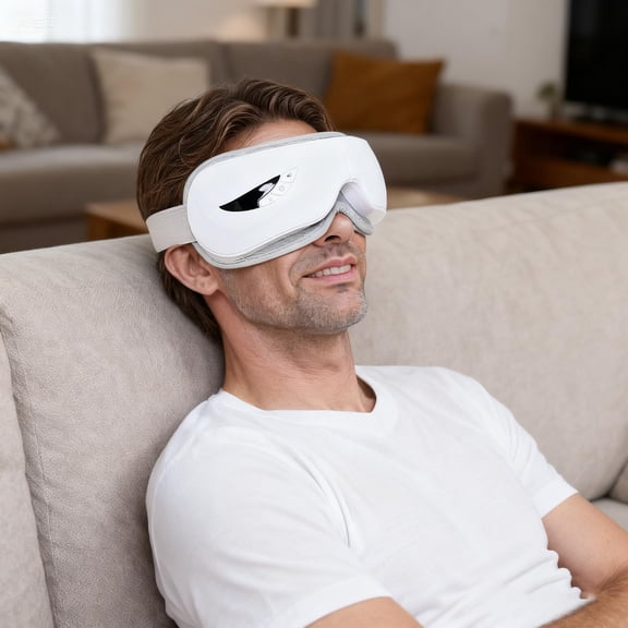 Heated Eye Massager with Music & Compression for Migraine Relief and Sleep Improvement