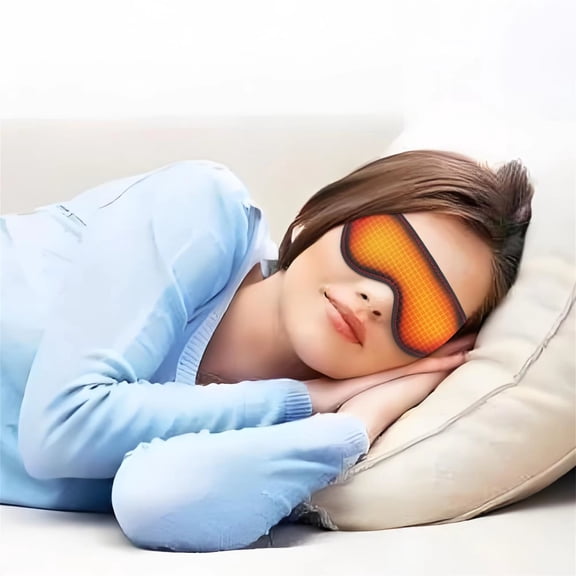 Heated Eye Massager with Vibration & Soft Warm Light, USB Rechargeable Relaxing Eye Care Device for Tired Eyes, Adjustable, Washable