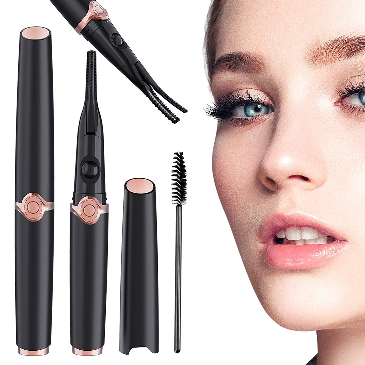 Heated Eyelash Curler, 2 in 1 Double-Sided Rechargeable Heated Lash Clip, Eye Beauty Tools for Women