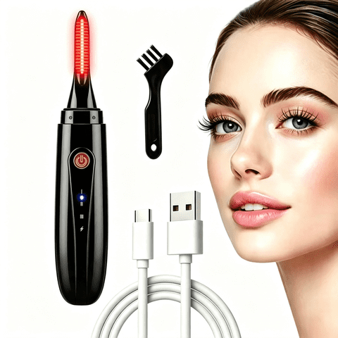 Heated Eyelash Curler, Anti-Scald Silicone Design, Electric Lash Curler for Daily Makeup Routine, 3 Temp Modes, USB Rechargeable, Black