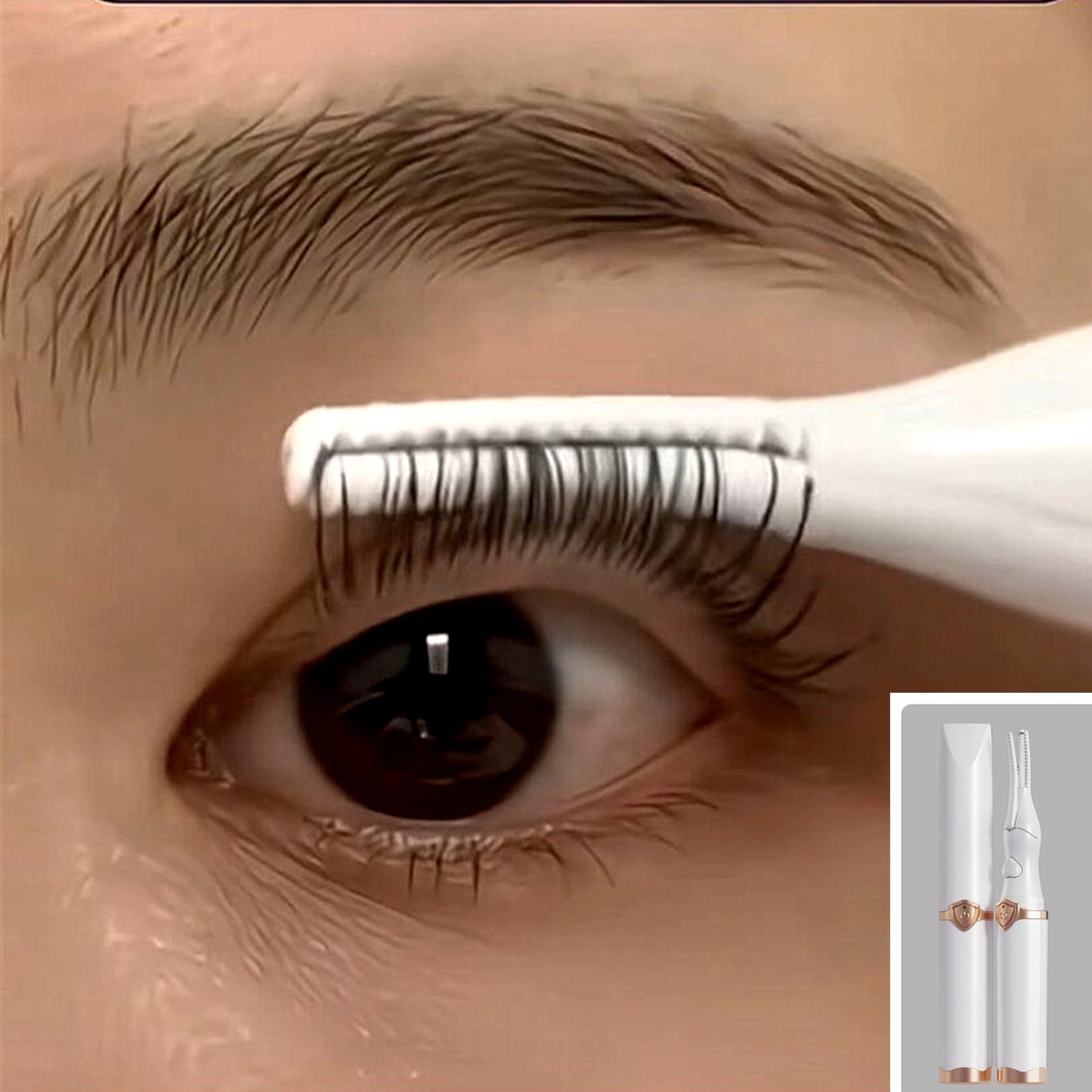 Heated Eyelash Curler Electric Eyelash Curler USB Rechargeable Eyelash Curler with 3 Temperature Settings Curler for Girls Women Quick Heating Curling