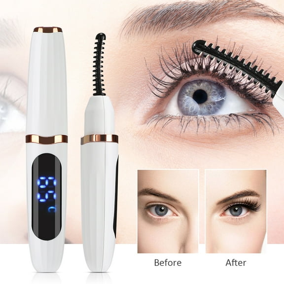 Heated Eyelash Curler,Electric Eyelash Curlers,Long-Lasting Lash Curler,Portable Mini Eyelash Perm, Makeup Tool for Women White