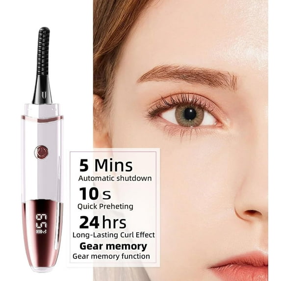 Heated Eyelash Curler Fast 10 Second Warm Up Rechargeable USB-C Lash Curling Tool With LED Display And Multiple Heating Modes