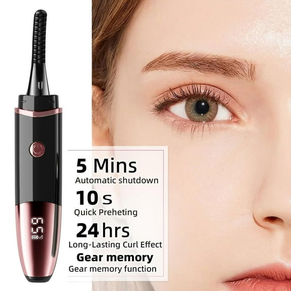 Heated Eyelash Curler Fast 10s Warm Up USB C Rechargeable Lash Styler With LED Display 4 Modes Lasting Curl Beauty Tool