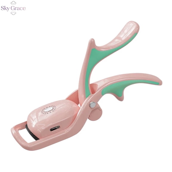 Heated Eyelash Curler - Fast 5s Heat Up, Long-Lasting 24 Hours, Rechargeable Electric Lash Curler with Temperature Control, Safe Anti-Burn Design for Natural Curls-Pink