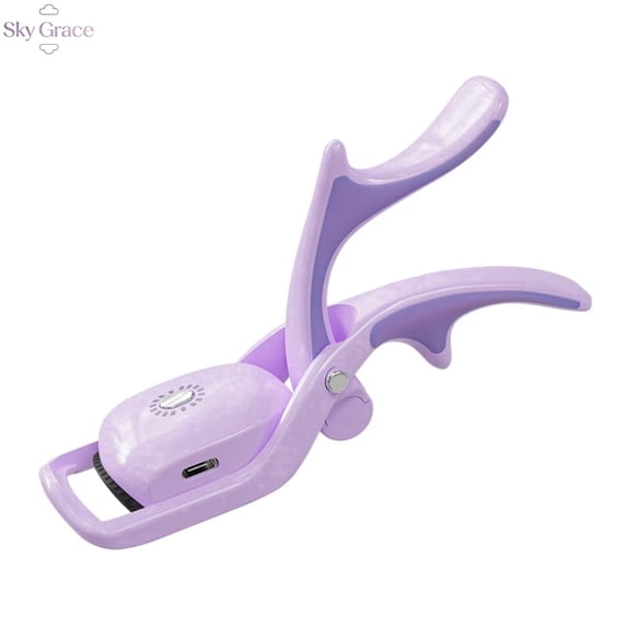 Heated Eyelash Curler, 5s Fast Heat up, 24H Long-Lasting Curls, Rechargeable Temperature Control, Safe Anti-Burn, Purple