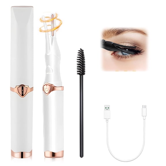 Heated Eyelash Curler, Lash Curl Finisher, 3 Temperature Settings, 2-in-1 Electric Eyelash Curler with Anti-Scald Comb, USB Rechargeable Portable Makeup Tool for Natural Lashes