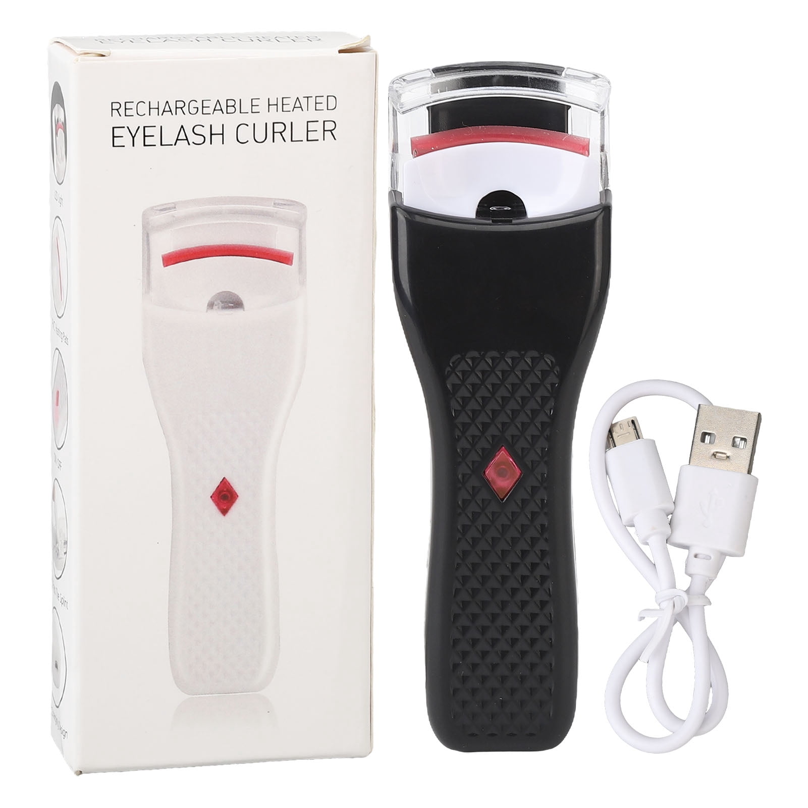 Heated Eyelash Curler Rechargeable LED Lighting Long Lasting Handheld