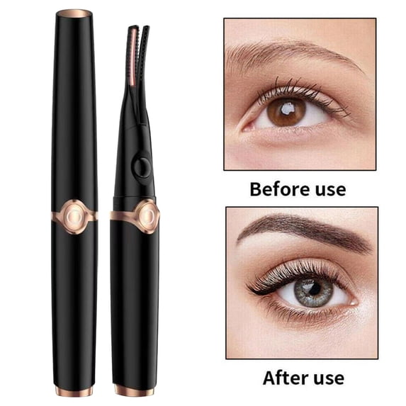 Heated Eyelash Curler USB Rechargeable with Built-in Comb, 3 Temperature Settings for Natural Curling, Safe Heated Lash Curler Kit for Long Lasting Lashes