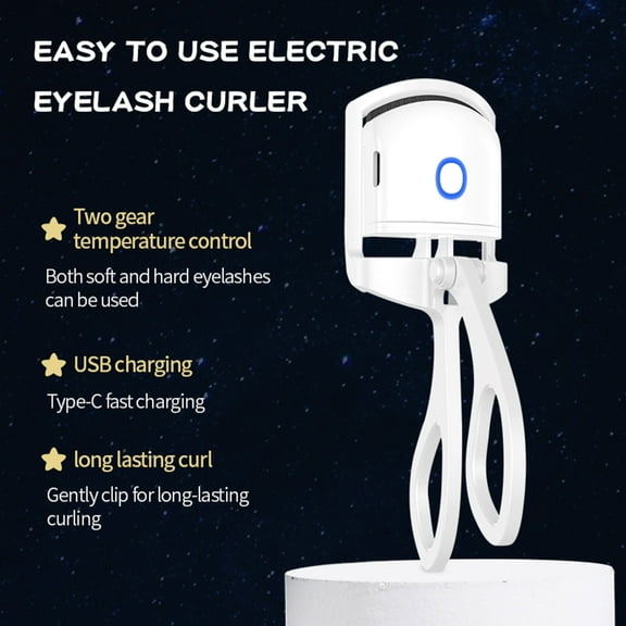 Heated Eyelash Curler, USB Rechargeable Electric Eyelash Curler Fast Heating Lash Lifter With Long Lasting Curl, Portable Temperature Control Beauty Tool for Women Makeup Travel Daily Use