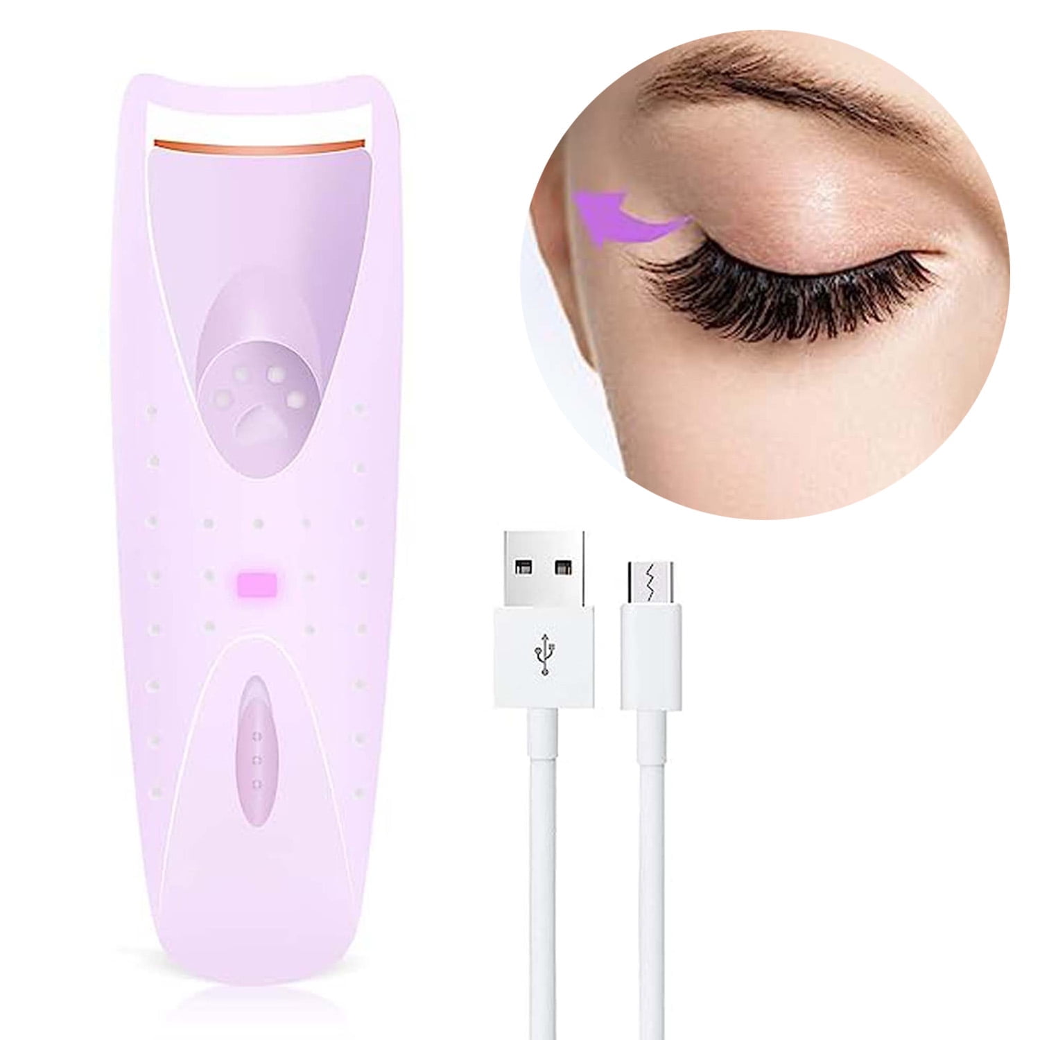Heated Eyelash Curlers, USB Rechargeable Electric Eyelash Curler, Heated Lash Curler for Quick Natural Curling and 24 Hours Long Lasting, Best Gifts for Women