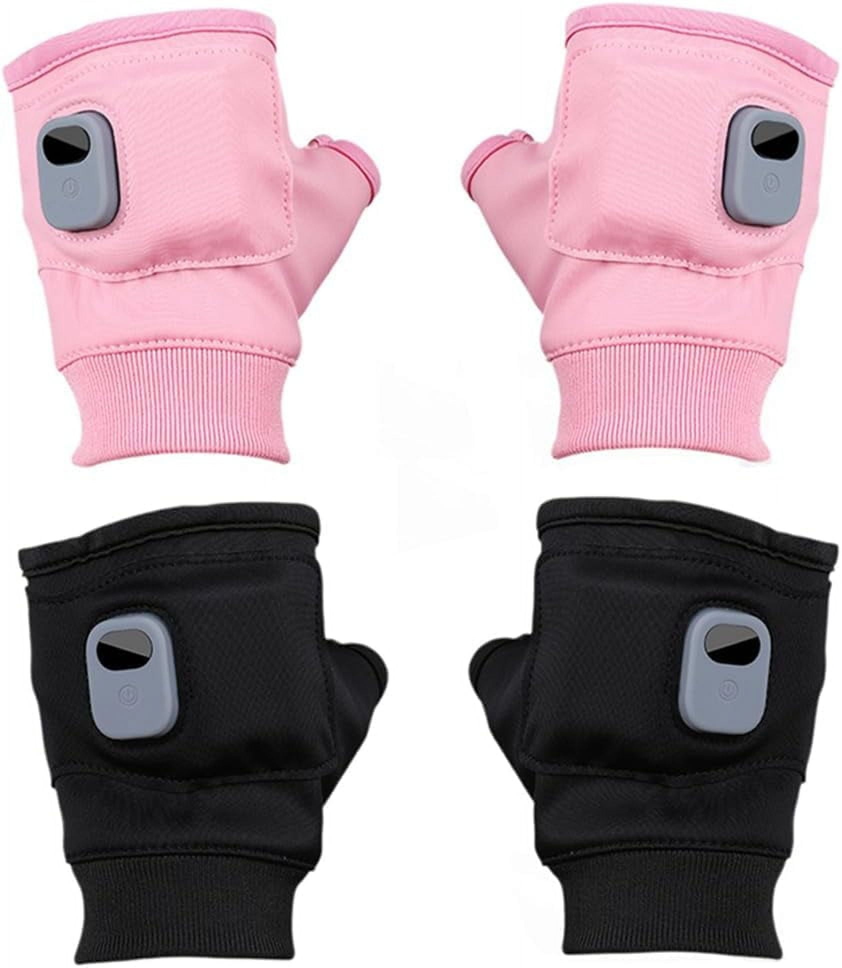 Heated Fingerless Gloves, Upgraded Smart Thermostatic Electric Heated Fingerless Gloves Rechargeable, Winter Hand Warmer for Work Cycling Skiing Outdoor Snow