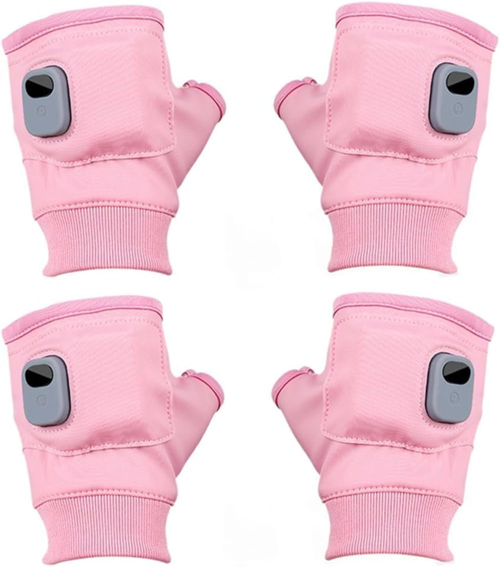 Heated Fingerless Gloves, Upgraded Smart Thermostatic Electric Heated Fingerless Gloves Rechargeable, Winter Hand Warmer for Work Cycling Skiing Outdoor Snow