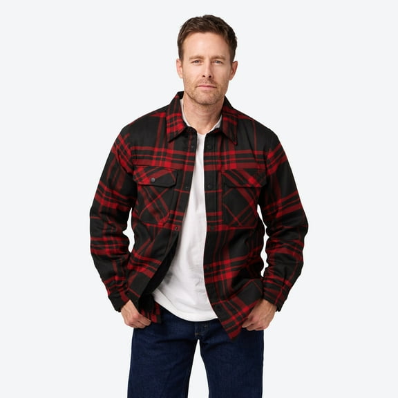 Heated Flannel Jacket Men's - Red