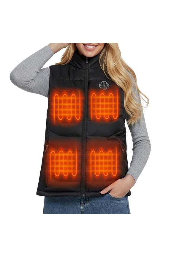 Heated Vest 4 Heat Zones Fast Warm Up Heated Vest Mountain Climbing Warm Layer Ski Down Warming Sleeveless Jacket Winter Outdoor Heating Clothing Thermal Women Vest