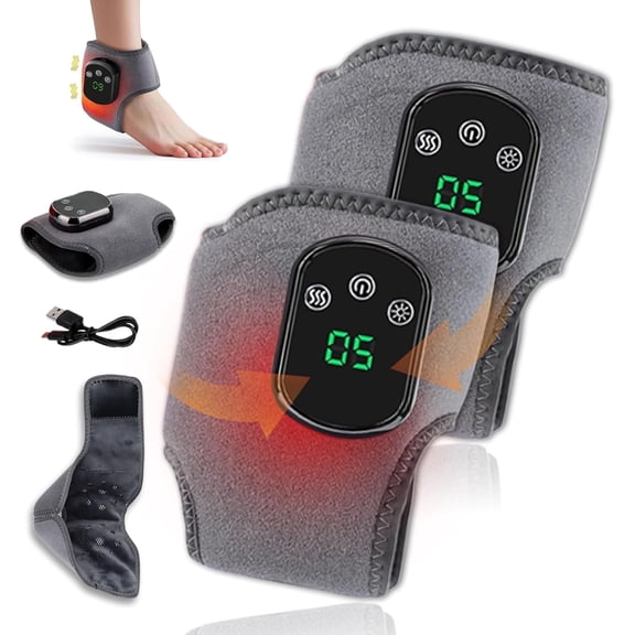 Heated Foot Massager Wireless Portable with 3-Speed Vibration & 5 Temperature Settings, Touch Screen Feet Ankle Massager, Perfect Mother's Day Present